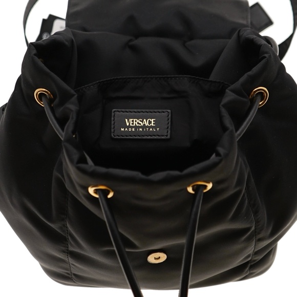 Versace Medusa Mini Backpack Black Nylon New - Picture 6 of 7